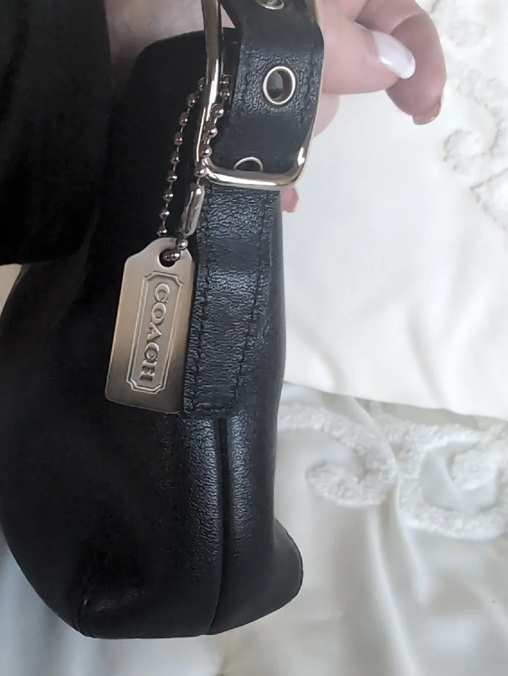 COACH Y2K ♣️Mini Coach Vintage Legacy Black Leather Demi/Mini  Duffelette Bag